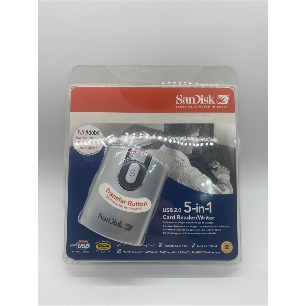 SanDisk USB 2.0 5-in-1 Card Reader Writer SDDR-99-A15  Sealed Package